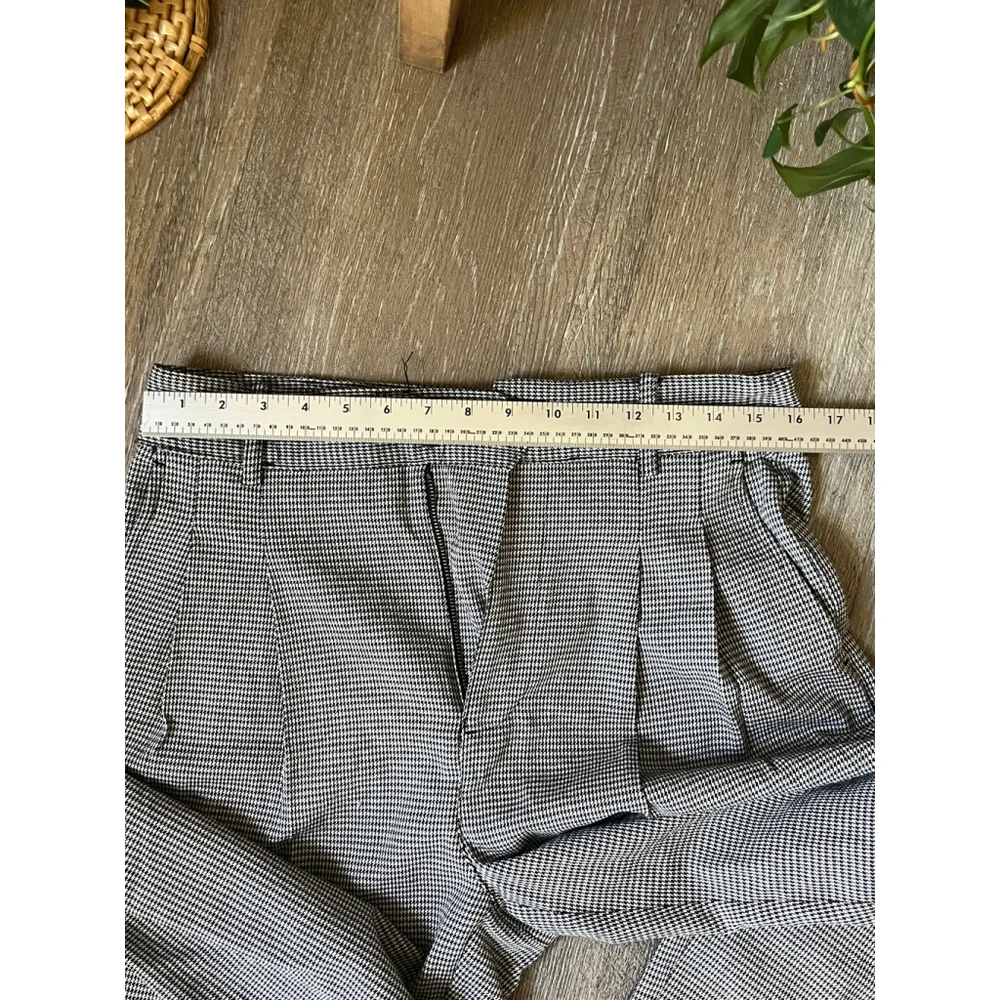Women's Madewell Trousers Size 8 Black and White Houndstooth - Picture 8 of 9